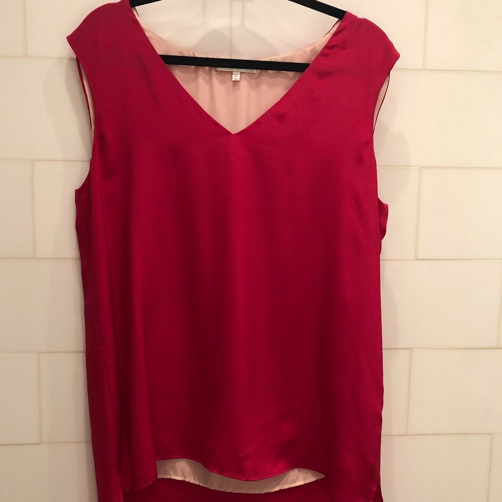 Red Silk Ladies Top